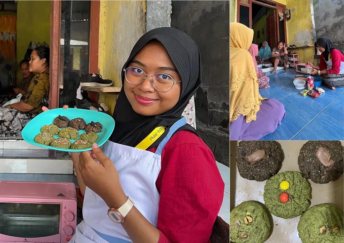 Demonstrasi Pembuatan Cookies Daun Mangrove Onggo Bites (Dok KKN-PPM UGM 2026)